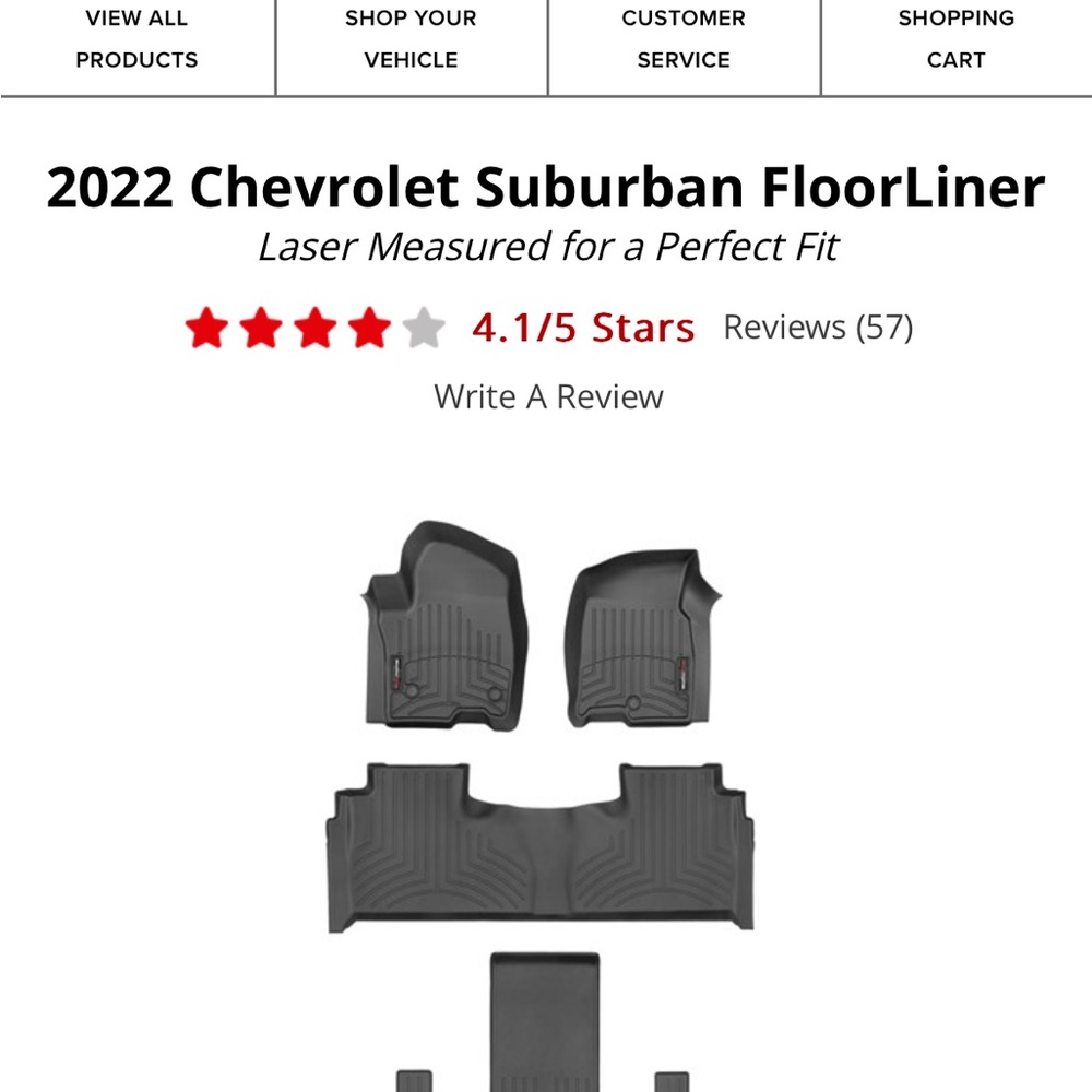 WeatherTech Black FloorLiner for 2022 Chevrolet Suburban